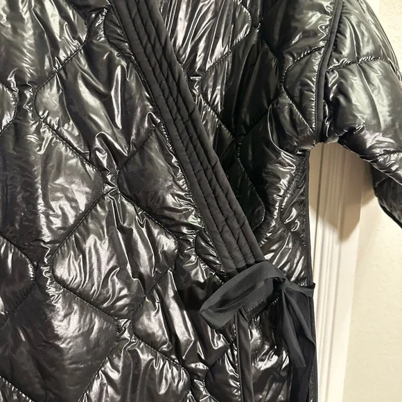 Quilted Black Kimono Coat - Picture 3 of 6